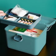 Dvkptbk Plastic First Aid Storage Container Bin with Removable Tray And Portable Handle, Family Emergency Kit Case Organizer