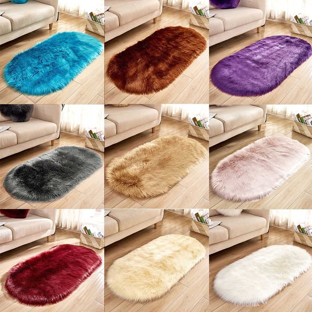 Vaidha Soft Rug Chair Cover Artificial Sheepskin Wool Warm Hairy Carpet Seat Mats Rug