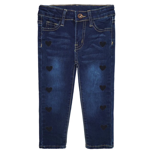 KIDSCOOL SPACE Little Girls Boys Jeans,Elastic Band Inside Straight Fit Stretchy Soft Denim Pants,6-7 Years