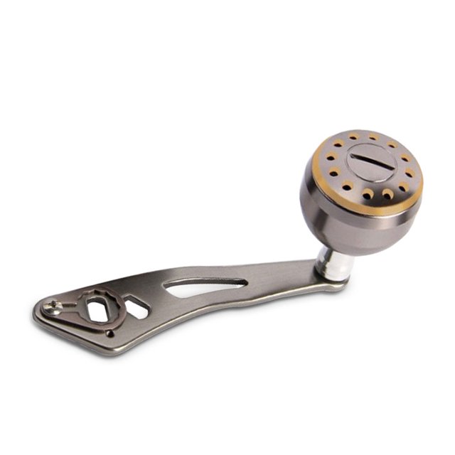 pitrice Metal Fishing Reel Handle Detachable 32mm Grip Baitcasting Fish Rod Knob Silver Grey 1Set