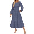 thumbnail image 2 of Gspmoly Robes d'Été pour Femmes 2025, Robe Élégante et Décontractée à Manches Longues et Col Rond pour Femmes, Robes de Cocktail Économies d'Été, 2 of 6