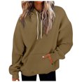 thumbnail image 1 of Timegard Hoodies for Women Drawstring Long Sleeve Sweatshirts Pullover Fall Winter Solid Color Tops, 1 of 5