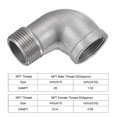 thumbnail image 4 of Unique Bargains 3/4 NPT Male to Female Thread Elbow Pipe Fitting 304 Stainless Steel, 4 of 5