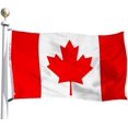 thumbnail image 1 of Drapeau du Canada 3 X 5 Pi Décorations Extérieures pour la Fête du Canada, Drapeaux Canadiens Quadruples Cousus, Feuille d'Érable Imprimée 100D Polyester Épais et Oeillets en Laiton CA Drapeau, 1 of 6