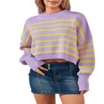 thumbnail image 2 of Ladies‘ Solid Color Knit Sweater with Long Sleeves and Loose Fit, 2 of 9
