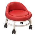 thumbnail image 2 of Abbracc Low Rolling Seat Pulley Stool Pedicure Stool Roller Seat Short Stool for Library red, 2 of 9