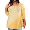 thumbnail image 2 of Qertyioot Hauts Grande Taille pour Femmes Été Aguichant Blouse à Col en V Décontractée Ample à Manches Longues Blouses, 2 of 5