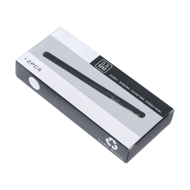 Frosted Gel Pen Bullet Tip Black Ink Bulk Pack School Office Student Exam Note Taking Writing Pens Smooth Ink Plastic Barrel Design L-478 Black