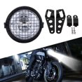 thumbnail image 4 of Grill Headlight, 6.5" Motorcycle Headlight LED Headlamp Grill Side Mount Cover With Bracket for Cafe Racer, 4 of 7