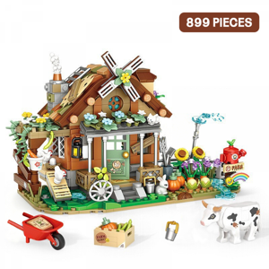 Édifices de moulins à vent-cabins pour adultes, 899pieces Collection de maisons rétro pour les âges 14+ Architecture Bâtiment Collectionneurs Cadeaux d'anniversaire