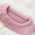 thumbnail image 3 of UAMVSH Newborn Girl Boy Striped Sweater Rompers Fall Winter Long Sleeve Button down Jumpsuits Warm Color Block Infant Outfits(12-18 Months,Pink), 3 of 5