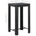 thumbnail image 4 of vidaXL Ensemble de Bar de Jardin 3 Pcs avec Coussins Poly Rotin Noir, 4 of 5