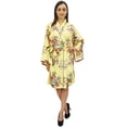 thumbnail image 2 of Bimba Women's Floral Printed Short Kimono Robe Bridal Wedding Cover Up Wrap-24, 2 of 6