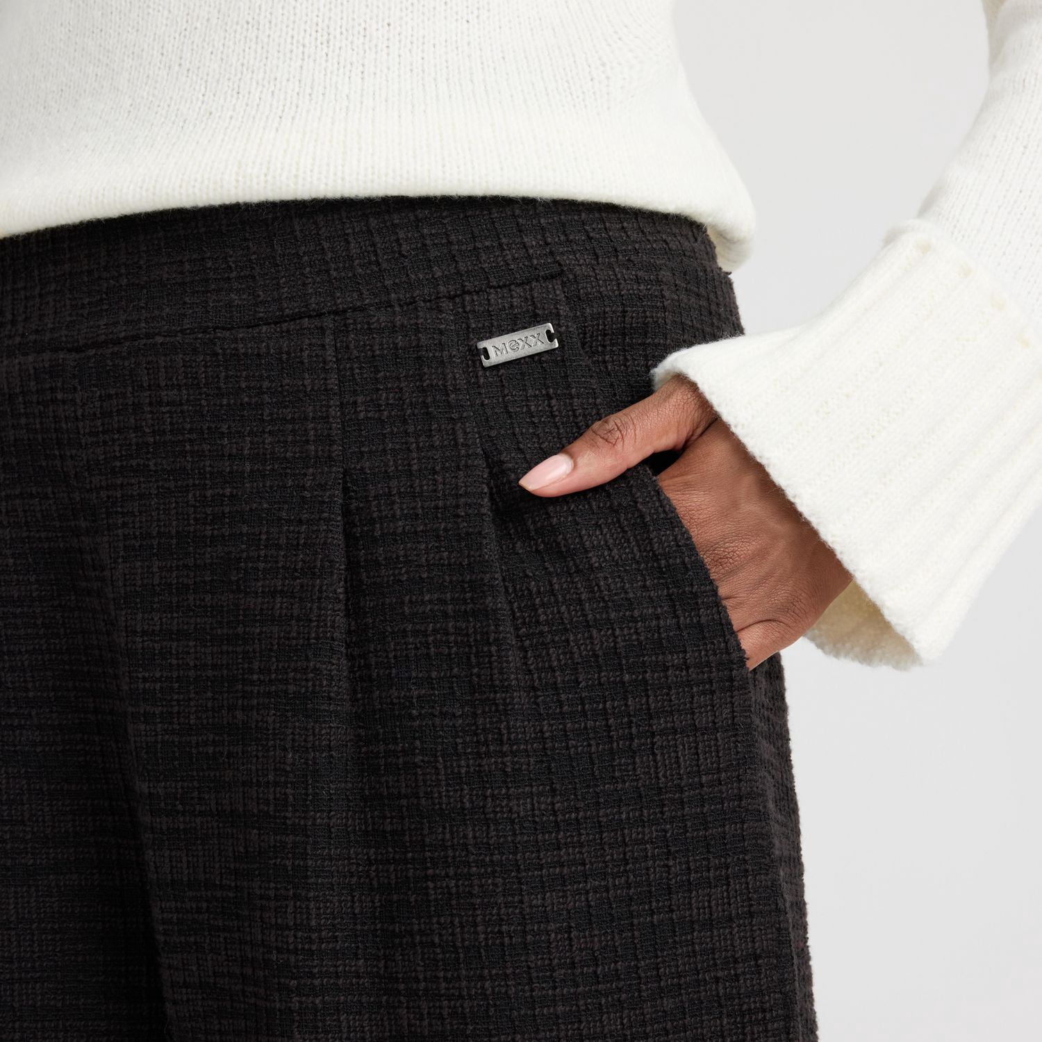 Mexx Women’s Straight Leg Pull-On Tweed Pant