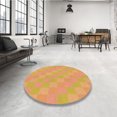 thumbnail image 4 of Ahgly Company Tapis d'Intérieur Lavable à la Machine, Carré, Transitionnel, Bière Orange, Tapis de Zone, 8 Pieds Carré, 4 of 7