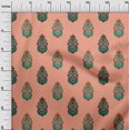thumbnail image 2 of oneOone Silk Tabby Peach Fabric Floral & Paisley Block Sewing Craft Projects Fabric Prints By Yard 42 Inch Wide, 2 of 4