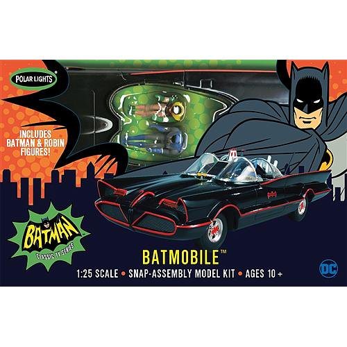 Batmobile (Batman 1966) (POL965) Voiture à Assemblage par Encliquetage Échelle 1: 25 Modèle en Plastique Inclut Figurines Batman & Robin