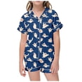 thumbnail image 1 of WEAIXIMIUNG Children's Leisure Printed Button Collar Short Sleeved Top Shorts Pajama Set 4-5 Years, 1 of 4
