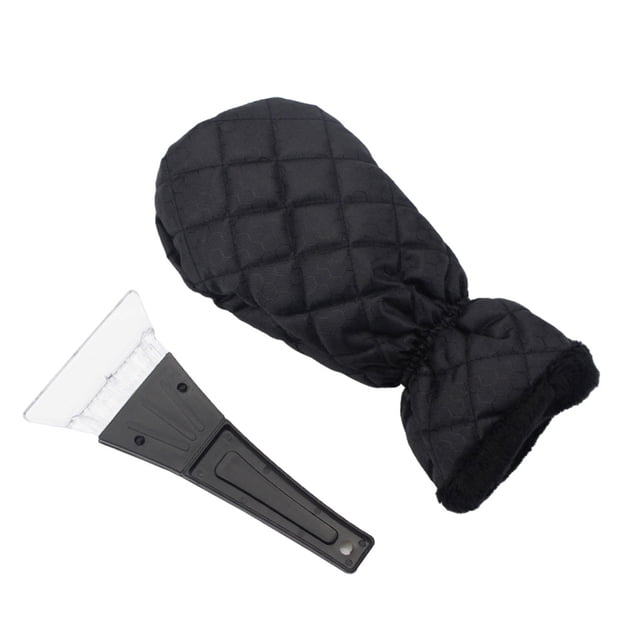 relayinert 2pcs Gloved Ice Scraper Safe On Windshields Durable ABS Ensures Longevity black 1Set