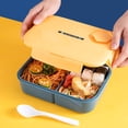 thumbnail image 5 of RKSTN Bento Box Vintage Bento Box Design Divided Bento Box With Built-in Plastic Divider, Choose Your Own Space For Food, Nylon Sealing Tape (Yellow) Bento Box, 5 of 5