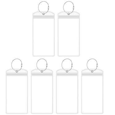 UPOUART 6pcs Travel Luggage Tag Plastic Suitcase Labels Name Card Holder Identification Family Backpacks