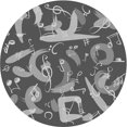 thumbnail image 1 of Ahgly Tapis d'Intérieur Lavable en Machine Carré Transitionnel Gris Canon, 3 Pieds Carré, 1 of 7