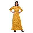 thumbnail image 1 of Moomaya Robe Longue à Col Rond à Manches 3/4 pour Femmes Grande Taille Vêtements d'Été, 1 of 3