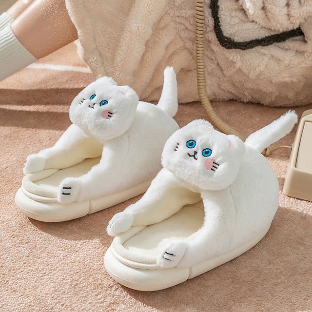 LSLJS Fall And Winter Woolen Slippers Hugging Cute Couple Cotton Slippers, Women's Slippers