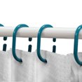 thumbnail image 4 of Solid Peacock Blue Plastic Shower Curtain Rings - Set of 12, 4 of 5