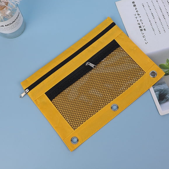 Back to School Supplies LSLJS Oxford Cloth Eyelet Binder B5 Office Storage File Bag with Three Holes Single and Double Zipper Pen Bag, Pencil Case School Supplies