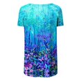 thumbnail image 5 of Hauts d'Été Grande Taille pour Femmes, T-Shirts Décontractés à Col Rond Imprimé, Manches Courtes, Blouse Ample, Col en V, en Solde, 5 of 5