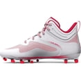 thumbnail image 1 of Under Armour Men's Command Mid Lacrosse MT TPU Cleat Shoe, (101) White/Red/Red, 8.5, 1 of 1
