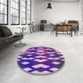 thumbnail image 4 of Ahgly Tapis d'Intérieur Lavable en Machine Carré Transitionnel Violet Vif, 6 Pieds Carré, 4 of 7