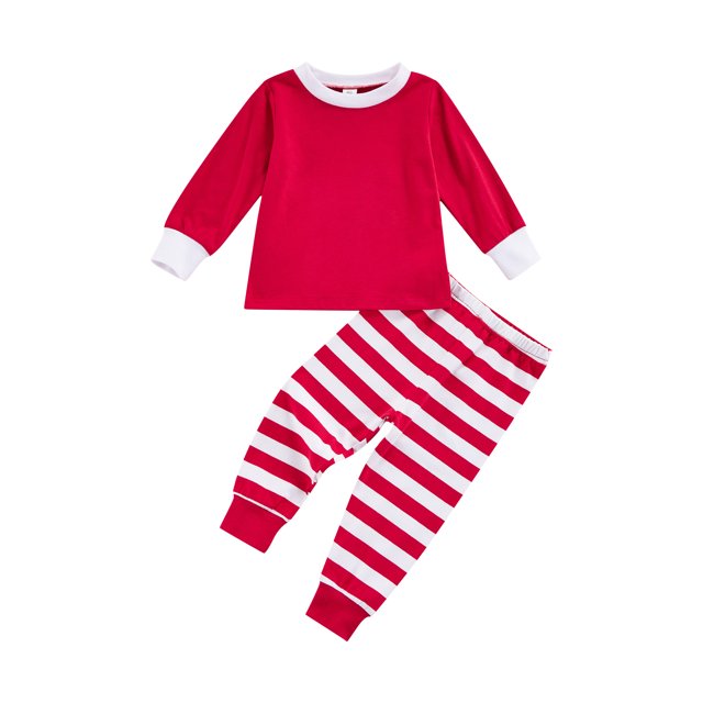 Faithtur Pyjama à la Mode pour Enfants Hauts à Manches Longues Pantalons à Taille Élastique