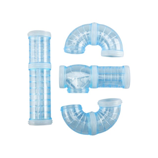 Hamster Tube Set Curved Pipe DIY Pet Cage Tunnel for Small Animals Mouse Rat Blue