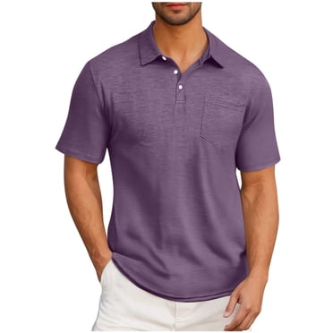 zfhfof Mens Polo Shirts Short Sleeve Casual Golf Shirt Basic Solid Color Collared T-Shirt Stylish Summer Work T Shirt wirh Pocket