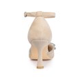 thumbnail image 2 of BLISSFUL STEP Women's Rhinestones Bow Ankle Strap Stiletto Heel Pumps Beige (Size 7), 2 of 7