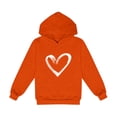 thumbnail image 1 of 2025 1-14 Ans Garçons et Filles Sweat à Capuche Manches Longues T-Shirt Imprimé Sweat à Capuche Orange, 1 of 3