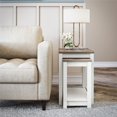 thumbnail image 1 of Ameriwood Home Chapel Hill Rustic Farmhouse Nesting Table 2-Piece Set, White with Brown Oak Top, 1 of 8