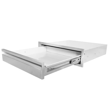 TROPOW Tiroir Unique de Cuisine Extérieure en Acier Inoxydable de 30 Pouces – Tiroir Encastré Affleurant avec Séparateur, Rangement de BBQ Résistant aux Intempéries pour Patio, Station de Gril Ou Îlot