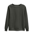 thumbnail image 2 of cllios Chandail à Manches Longues pour Femmes Col Rond Chandail Uni Tunique Douce Confortable Blouses Automne 2024 Chandail Léger Preppy Tenues Y2K, 2 of 5