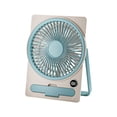 thumbnail image 1 of Blue Portable Card Fan Five Speeds 1800Mah Rechargeable Battery Hanging Desktop Design Brushless Motor Phone Holder Multi Function Cooling Device, 1 of 6