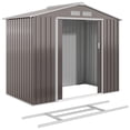 thumbnail image 1 of 7' x 4' Garden Storage Shed w/ Foundation Kit and Double Doors Light Brown, 1 of 10
