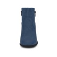 thumbnail image 2 of Unique Bargains Women's Chunky Heels Side Zipper Ankle Booties DarkBlue US 9.5, 2 of 8