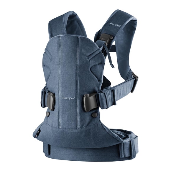 BabyBjorn Baby Carrier ONE Mélange de Coton - Denim Classique/bleu Minuit