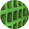 thumbnail image 1 of Ahgly Tapis Rond Lavable en Machine Intérieur Transitionnel Vert Émeraude Profond, 6 Pieds Rond, 1 of 7