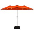 thumbnail image 1 of Patiojoy 15' Outdoor LED Patio Double-Sided Umbrella w/Base Orange, 1 of 5