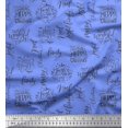 thumbnail image 1 of Soimoi Blue Velvet Fabric Merry Christmas Text Print Sewing Fabric Yard 58 Inch Wide, 1 of 1