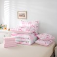 thumbnail image 4 of Erosebridal Ensembles de Literie pour Ados avec Nœud, Format Simple, Ensembles de Douillette Buffalo Rose avec Draps, Déco Princesse avec Nœud, Réversible, 4 of 5
