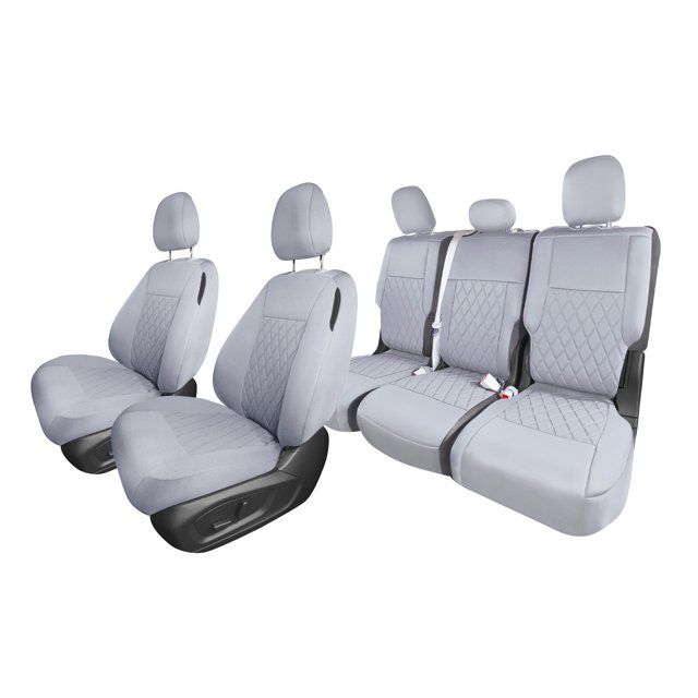 For 2020-2024 Ford Explorer Base FH Group Neoprene Custom Fit Car Seat Covers Water Resistant - Full Set Solid Gray